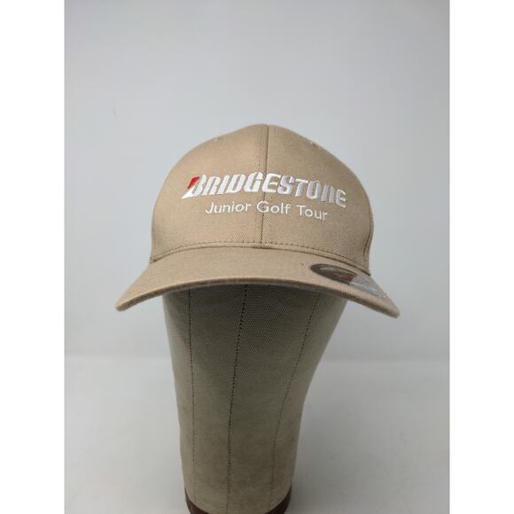 Flexfit Bridgestone Junior Golf Tour Lids Hat Size S-M Brown Tan - Picture 2 of 10